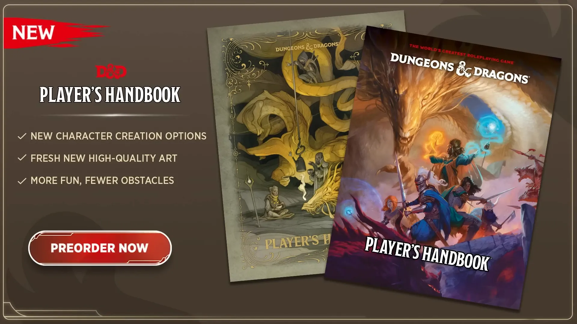 Pre-order information for the Player's Handbook